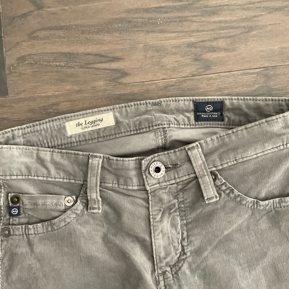 AG the Legging Super Skinny Gray Corduroy Jeans, Size 24R - Picture 2 of 4